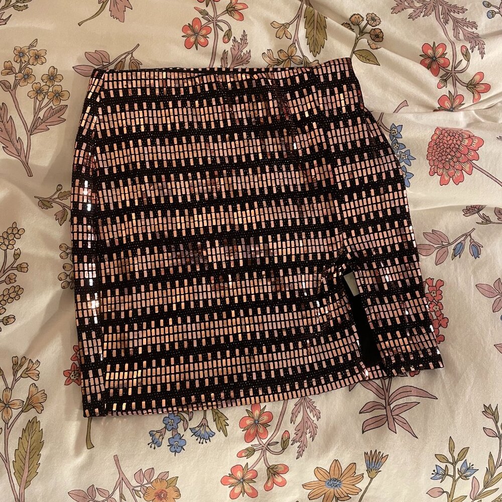 Sparkly Molly Green Mini Skirt